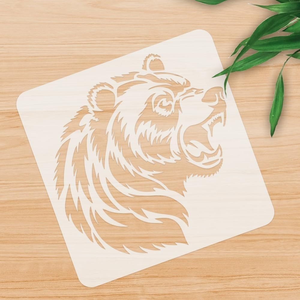 1 peça rugido cabeça de urso a - Art And Craft With Paint avaliação e preço