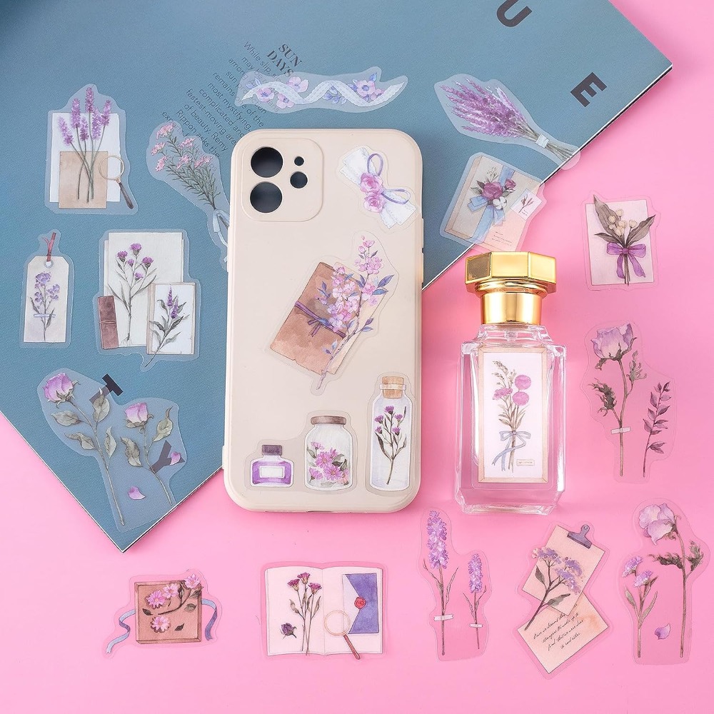 80 pçs lavanda scrapbook adesi - Art Craft Journals avaliação e preço