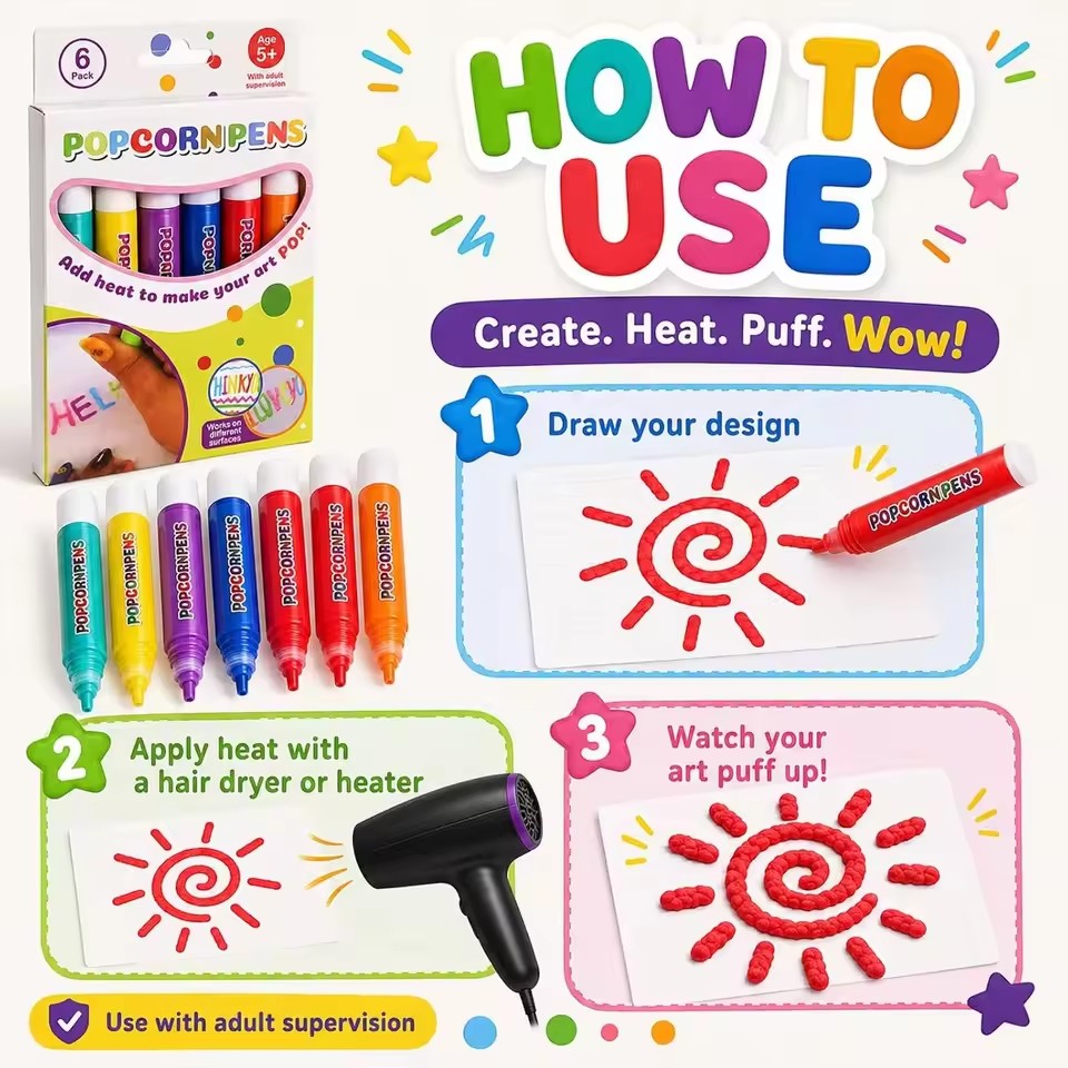 Conjunto de Canetas Puffy Popc - Art Craft Journals avaliação e preço