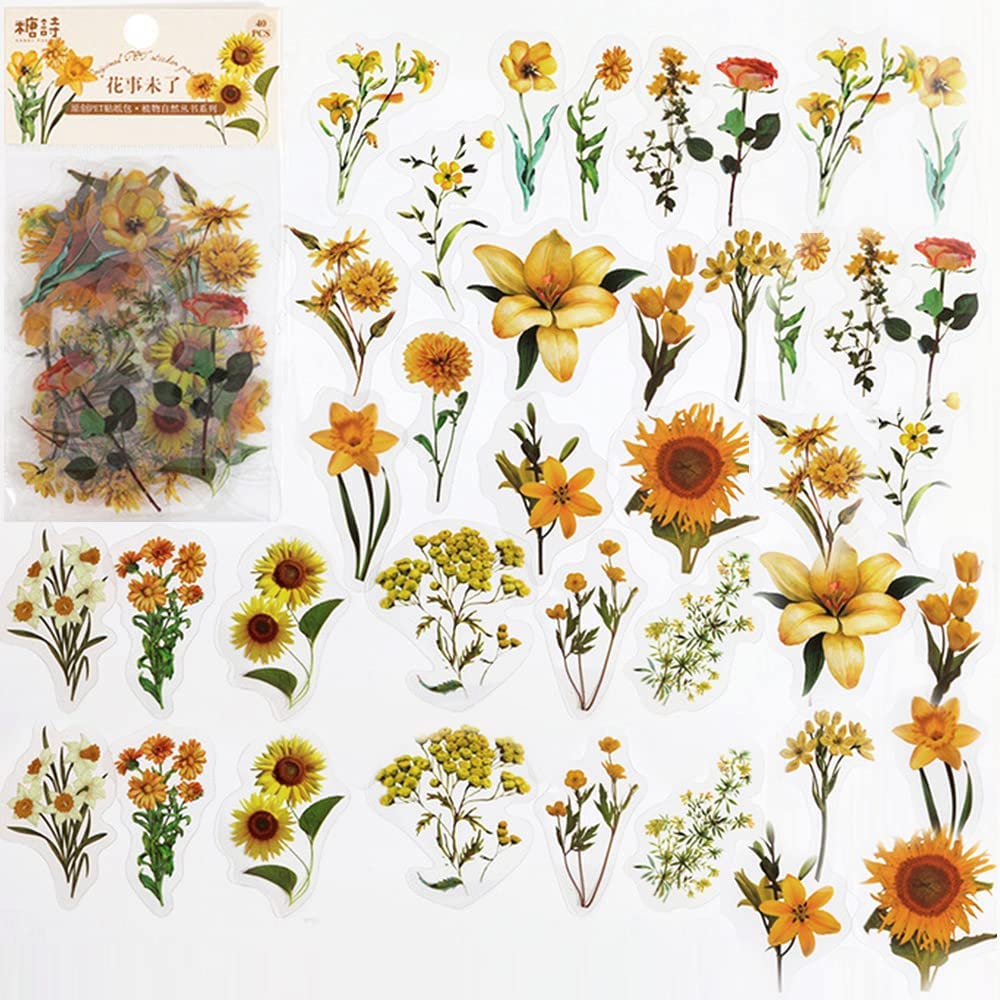 40 pçs scrapbook adesivos pet  - Art Craft Journals avaliação e preço