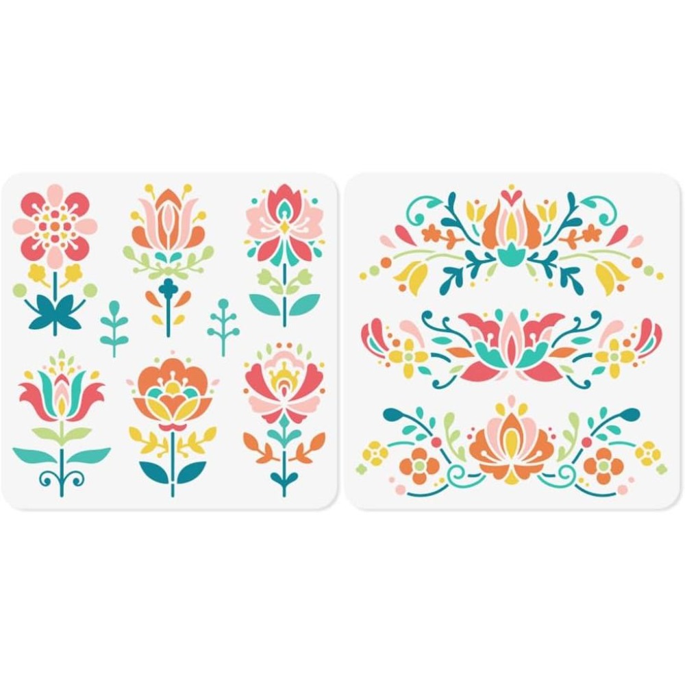 2 Peças Estênceis de Arte Popu - Art And Craft With Paint avaliação e preço
